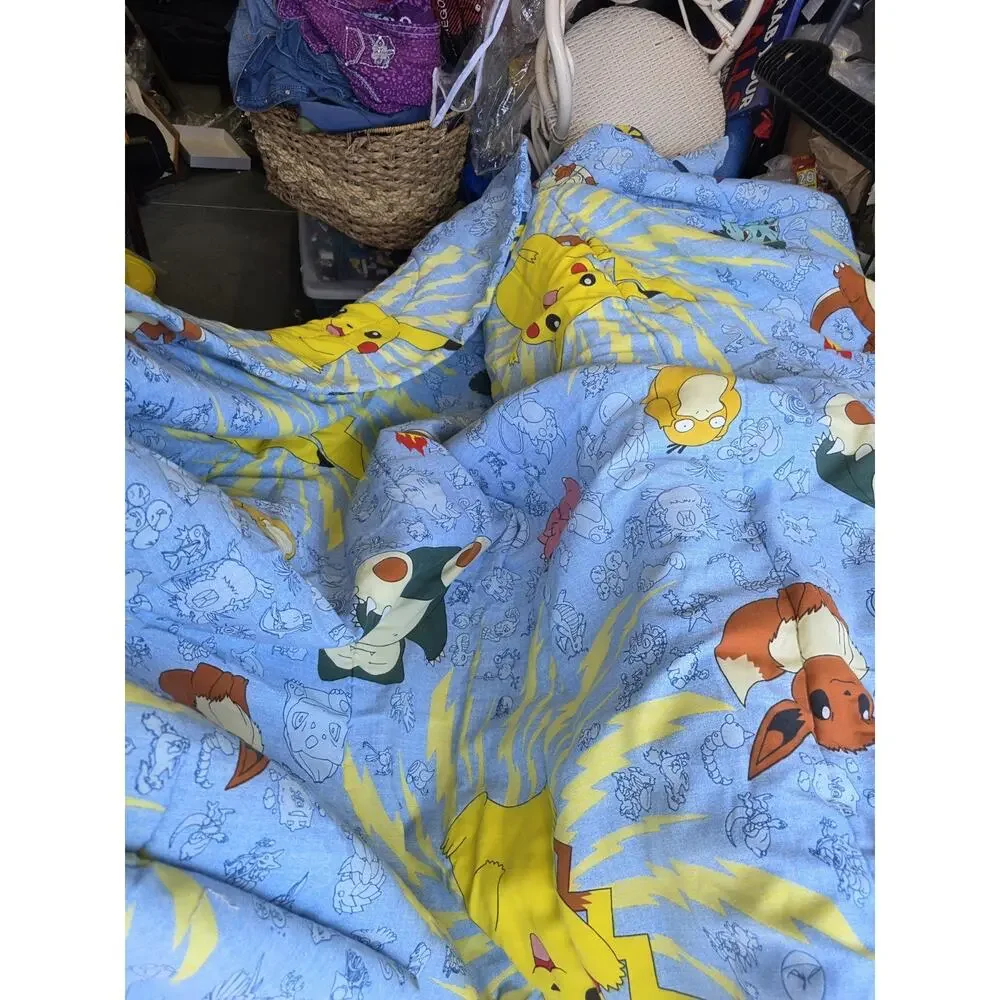 Vintage Nintendo 1998 Pokemon Full Size Bed Comforter Blanket 86x72in USA Made